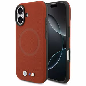 BMW M FW metalinis logotipas MagSafe dėklas iPhone 17 - Raudonas