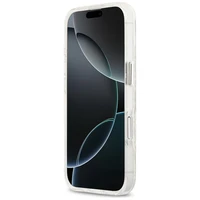 Karl Lagerfeld IML Blizgantis Karl & Choupette Heads Logo magnetinis dėklas telefonui iPhone 17 - pilkas