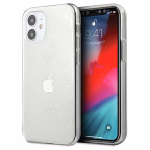 Guess GUHCP12S3D4GTR iPhone 12 mini 5.4" skaidrus kietas dėklas 4G 3D rašto kolekcija
