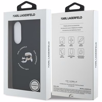 Karl Lagerfeld silikoninis Nauble galvos ir apskritimo Magnetinis dėklas telefonui Samsung Galaxy S25 Edge - juodas