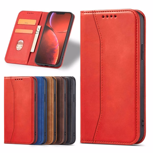 Magnet Fancy Case dėklas iPhone 14 Pro su flip dangčiu, pinigine ir stovu - raudonos spalvos