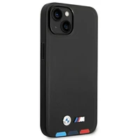 Dėklas BMW BMHMP14S22PTDK iPhone 14 6.1 "juodas / juoda Odinis Antspaudas Trispalvis Magnetinis