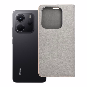 LUNA Book Gold dėklas telefonui XIAOMI Redmi Note 14 5G sidabrinis