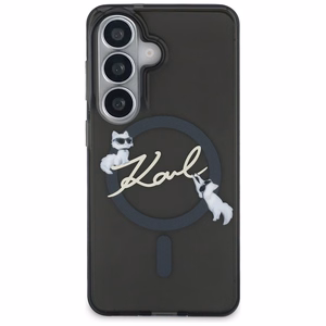 Karl Lagerfeld dėklas IML KC Script MagSafe skirtas Samsung Galaxy S26 juodas