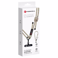 FORCELL F-DESIGN S10X165 kryžminė telefono virvelė su reguliuojamu ilgiu (maks. 82,5cm kilpoje) žalia rožinė violetinė