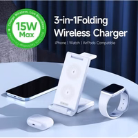 Bevielis įkroviklis Duzzona "W10-A 3in1" baltas 15W (skirta iPhone / Apple Watch / Airpods)