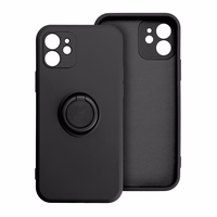 SILIKONINIS ŽIEDAS dėklas telefonui XIAOMI Redmi Note 14 4G (GLOBAL - 164,84mm x 78,15mm x 8,16mm) juodas
