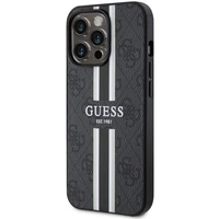 Guess GUHMP13LP4RPSK iPhone 13 Pro / 13 6.1" juodas/juodas kietas dėklas 4G Printed Stripes MagSafe