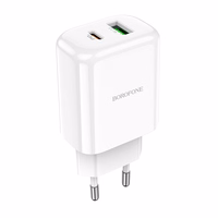Įkroviklis Borofone BN4 20W USB-C/USB-A baltas
