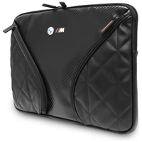 BMW Carbon Pockets & Metal Logo Sleeve 14 coliu nesiojamojo kompiuterio krepselis - juodas