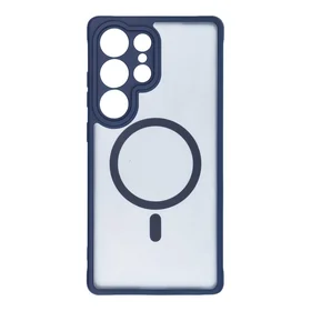 FULL MATTE MAG COVER dėklas telefonui suderinamas su MagSafe Samsung S25 Ultra mėlyna