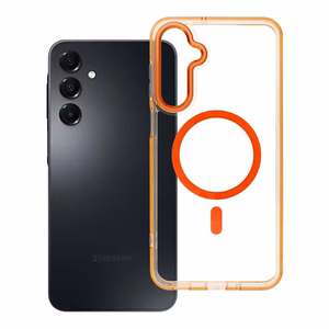 Su MagSafe suderinamas Frame Clear Hybrid Mag Cover dėklas Samsung A16, Hermes oranžinės spalvos