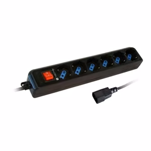 Techly IUPS-PCP-6V – ilgintuvas su 6 lizdais ir VDE kištuku, juodas
