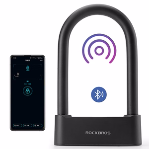 Rockbros 32210818001 SMART dviračio spyna su pirštų atspaudų skaitytuvu ir Bluetooth ryšiu - juoda