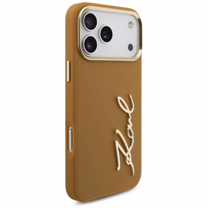 Karl Lagerfeld Karl Script Logo dėklas iPhone 17 Pro Max - rudas