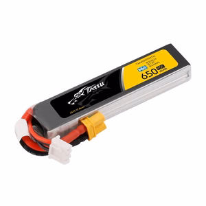 „Lipo Tattu“ akumuliatorius 2s, 650 mAh, 95C, 7,6 V, HV su XT30 jungtimi, ilgas korpusas