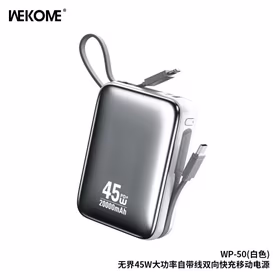 Išorinė baterija WK Design "WP-50" balta 20000mAh (45W)