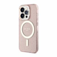 Guess GUHMP14XHCMCGP iPhone 14 Pro Max 6.7" rožinis kietas dėklas Glitter Gold Magnetinis