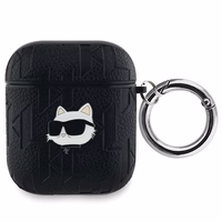 Karl Lagerfeld Monogram Choupette AirPods 1/2 dėklas - juodas