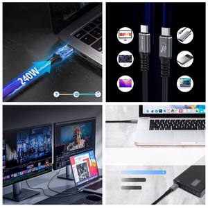 Wozinsky WPS-UY42S USB-C Thunderbolt 4 kabelis 240W 2m 4K - juodas