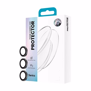 "Benks" grūdinto stiklo stiklas "Warrior Lens Protector" kameros apsauga "Samsung Galaxy S26/S26 Plus" (3 vnt.), juodas