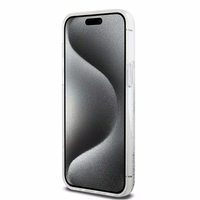 DKNY dėklas telefonui iPhone 15 Pro Max 6,7" DKHCP15XLBNAET baltas HC skysti blizgučiai su arkinis logotipas