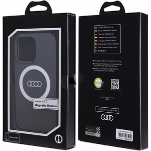 Audi IML Didelis Logotipas Magnetinis dėklas telefonui iPhone 13 Pro / 13 - juodas
