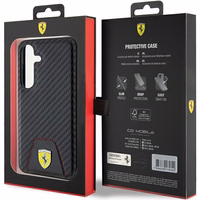 Ferrari Carbon Stitched Bottom dėklas telefonui Samsung Galaxy S24 - juodas
