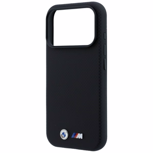 BMW M Quadrille Kevlar dėklas su metaliniu logotipu ir MagSafe, skirtas iPhone 17 Pro Max / 18 Pro Max, juodas