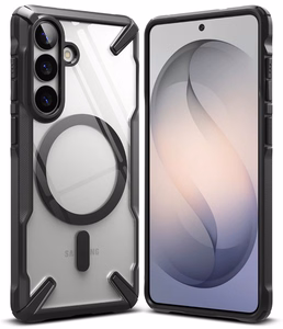 Ringke Fusion X Magnetic MagSafe Dėklas for Samsung Galaxy S26 - Clear juodas