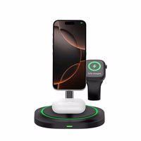 "Tech-Protect QI15W-A46 3in1" magnetinis indukcinis įkroviklis "MagSafe" - juodas