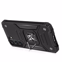 Wozinsky Ring Armor dėklas telefonui Samsung Galaxy S23 šarvuotas dėklas su magnetiniu laikikliu ir žiedu juodas