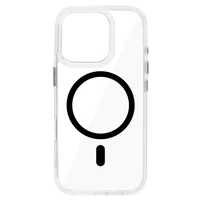 Blizgus Magsafe Skaidrus dėklas telefonui iPhone 16 Pro Max juodas