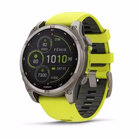 Išmanusis laikrodis Garmin Fenix 8 Sapphire Solar geltonas