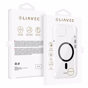 Dėklas telefonui (m) Liavec Glossy Magsafe Clear Case Iphone 13/14 - juodas