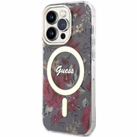 Guess GUHMP14LHCFWSA iPhone 14 Pro 6.1" žalias/žalias kietas dėklas Gėlės MagSafe