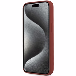 BMW silikoninis didelis logotipas magnetinis dėklas telefonui iPhone 15 Pro - raudonas