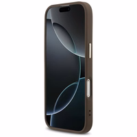 Guess 4G Triangle Logo magnetinis dėklas telefonui iPhone 17 - rudas ir auksinis