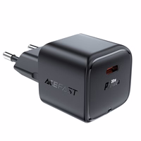 Acefast A77 Mini PD 30W GaN USB-C sieninis įkroviklis - juodas