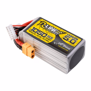 „Tattu R-Line 5.0“ 1050 mAh, 22,2 V, 6S, 150C, su XT60 jungtimi akumuliatorius