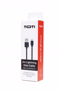 SEEK TOTI USB-A į Lightning, 2 m PVC duomenų laidas 2A (ne-MFI), juodas