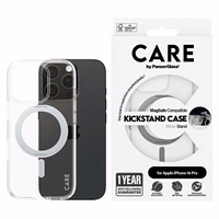 CARE by PanzerGlass Funkcinis dėklas telefonui su stovu iPhone 16 Pro 6.3" sidabrinis/sidabrinis Magnetinis 1326