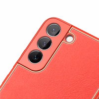 Dux Ducis Yolo elegantiškas dėklas iš ekologiškos odos Samsung Galaxy S22 + (S22 Plus) raudonas