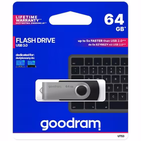 Goodram UTS3 USB atmintukas 64 GB USB A tipo 3.2 Gen 1 (3.1 Gen 1) Juoda