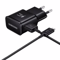 Samsung EP-TA200EBE USB-A 15W sieninis įkroviklis su EP-DR140ABE USB-A - USB-C kabeliu (OOB Bulk - pakaitinė pakuotė) - juodas