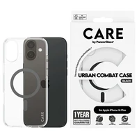 CARE by PanzerGlass Flagmano dėklas telefonui iPhone 16 Plus 6.7" juodas/juodas Magnetinis 1347