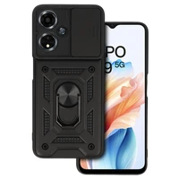 Dėklas telefonui su kameros apsauga Oppo A59 juodos spalvos