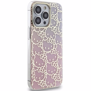 Hello Kitty IML Gradient Electrop Crowded Kitty Head dėklas telefonui iPhone 14 Pro Max - rožinis