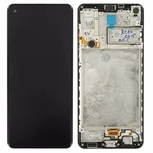 LCD ekranas Samsung A217F A21s su jutikliniu ekranu ir rėmeliu juodas originalus (serviso paketas)