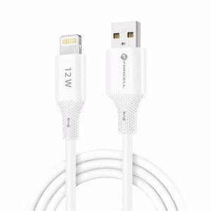 FORCELL F-ENERGY C343 kabelis USB A į Lightning 2,4A 12W Silicone 1 m baltas
